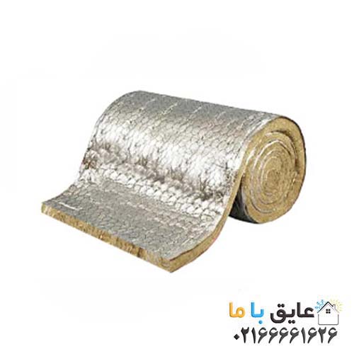 لحافی فویل دار پشم سنگ لحافی (رولی) فویل دار پوشینگر ضخامت 5 سانت دانسیته 30 - Image 1